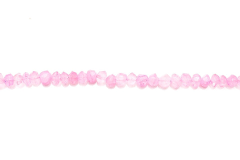 Rose Quartz Pink Rondelle Faceted Natural Beads