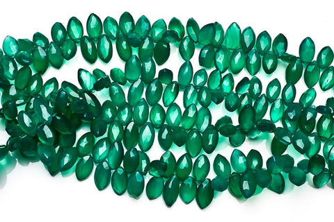 Green Onyx Dark Green Marquise Faceted Natural Beads