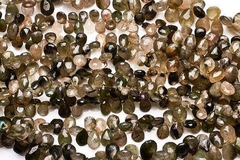 Green Rutile Green Shaded Pear Faceted Natural Beads