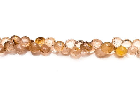 Golden Rutile Shaded Yellow Onion Faceted Natural Beads