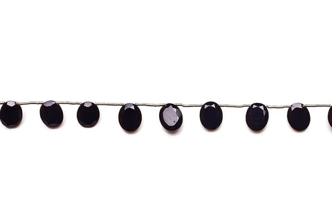 Black Spinel Black Oval Faceted Natural Beads