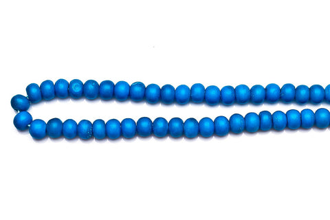 Bone Blue Rondell Smooth Natural Beads