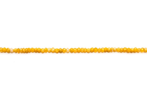 Moonstone Yellow Rondelle Faceted Coated Mini Beads