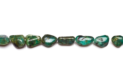 Emerald Green Nugget Smooth Natural Beads