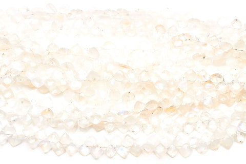 Moonstone White Square Faceted Natural Beads