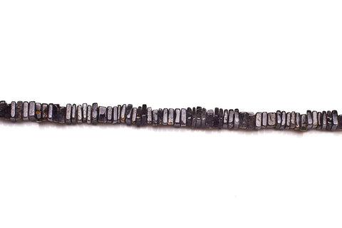 Agate Black Square Chips Smooth Natural Beads