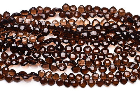 Smoky Brown Curved Square Faceted Natural Beads