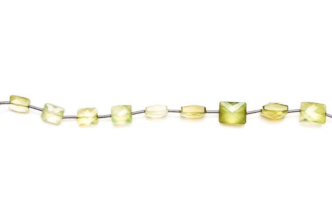 Prehnite Green Rectangle Faceted Natural Beads