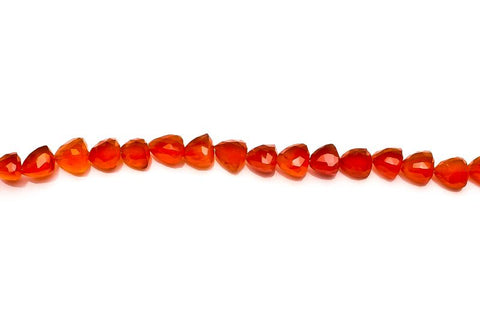 Carnelian Orange Trillion Faceted Natural Beads