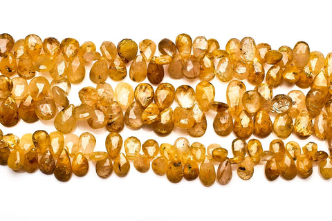 Golden Rutile Yellow Pear Faceted Natural Beads