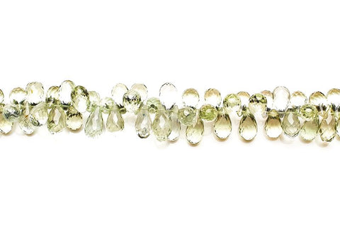 Green Amethyst Light Green Drop Faceted Natural Beads