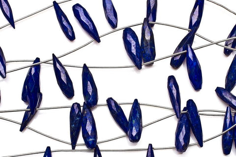 Lapis Lazuli Blue Long Drop Faceted Natural Beads