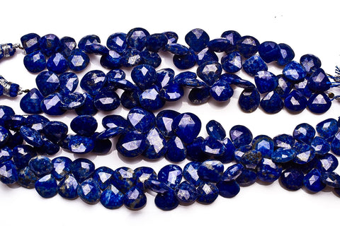 Lapis Lazuli Dark Blue Heart Faceted Natural Beads