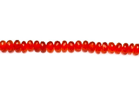 Carnelian Orange Rondelle Faceted Natural Beads