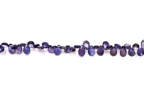 Iolite Purple Pear Faceted Natural Beads