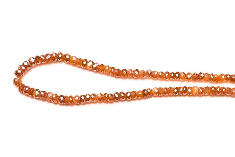 Moonstone Orange Rondelle Faceted Natural Beads