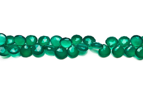 Green Onyx Dark Green Heart Faceted Natural Beads