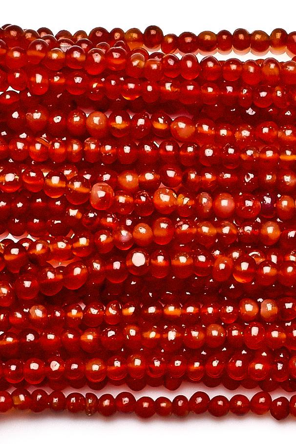 Carnelian Orange Round Smooth Natural Beads