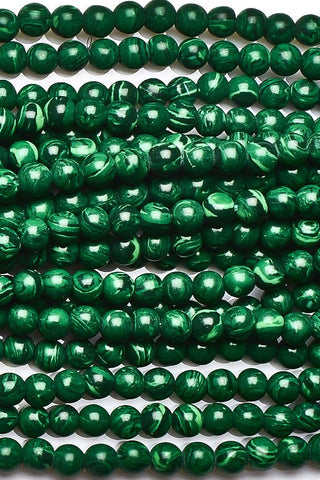 Malachite Green Round Smooth Natural Beads