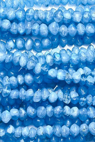 Moonstone Blue Rondelle Smooth Coated Mini Beads