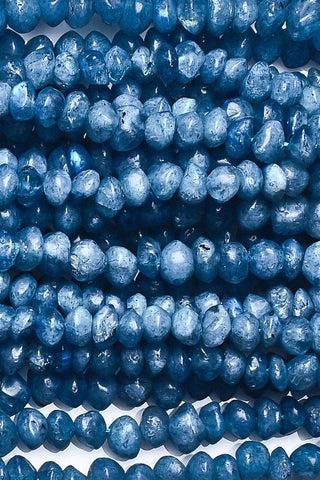 Moonstone Blue Rondelle Smooth Coated Mini Beads