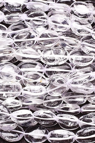 Crystal Quartz Clear Oval Smooth Natural Beads