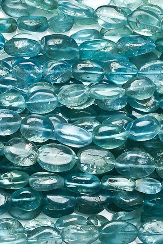 Apatite Blue Oval Smooth Natural Beads