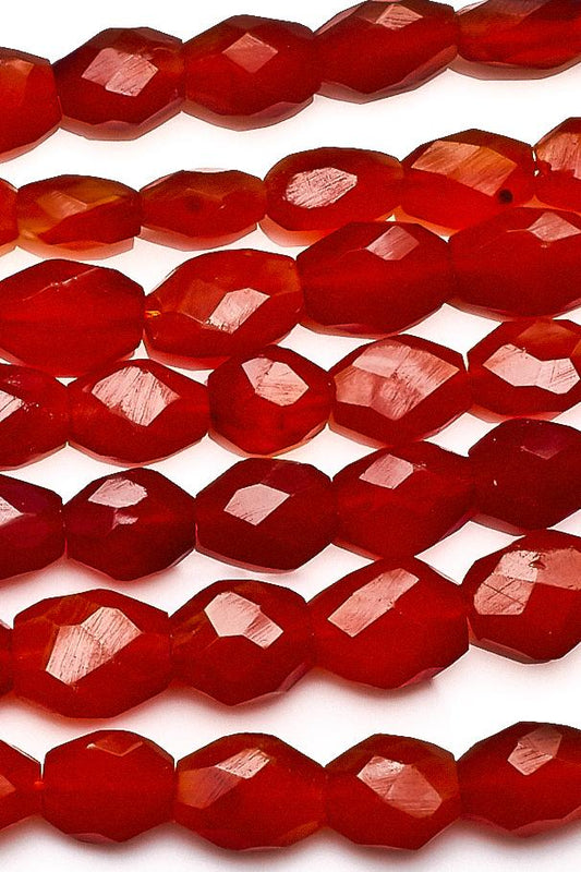 Carnelian Orange Oval Faceted Natural Beads