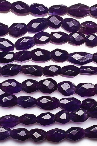 Amethyst Purple Oval Faceted Natural Beads