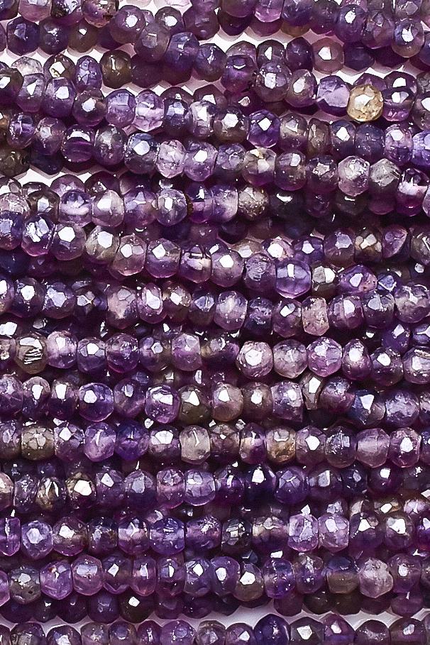 Amethyst Purple Rondelle Faceted Mystic Coating Mini Beads