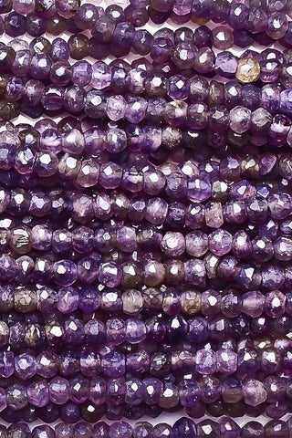 Amethyst Purple Rondelle Faceted Mystic Coating Mini Beads