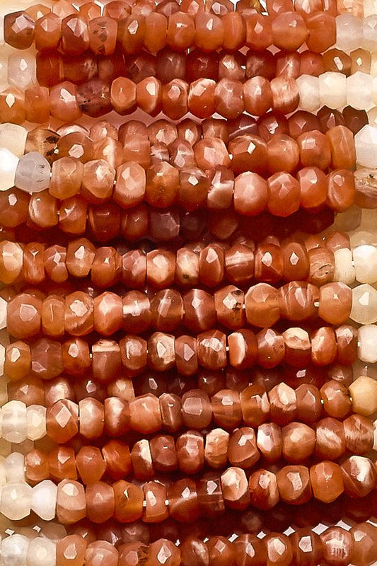 Moonstone Mixed Rondelle Faceted Natural Beads