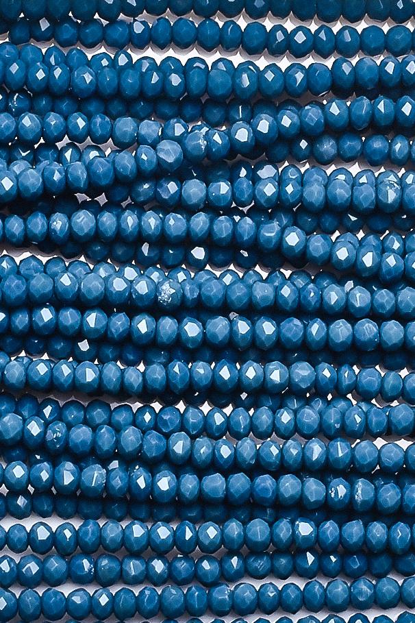 Chalcedony Blue Rondelle Faceted Man Made Mini Beads