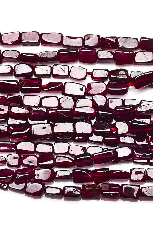 Garnet Red Rectangle Smooth Natural Beads