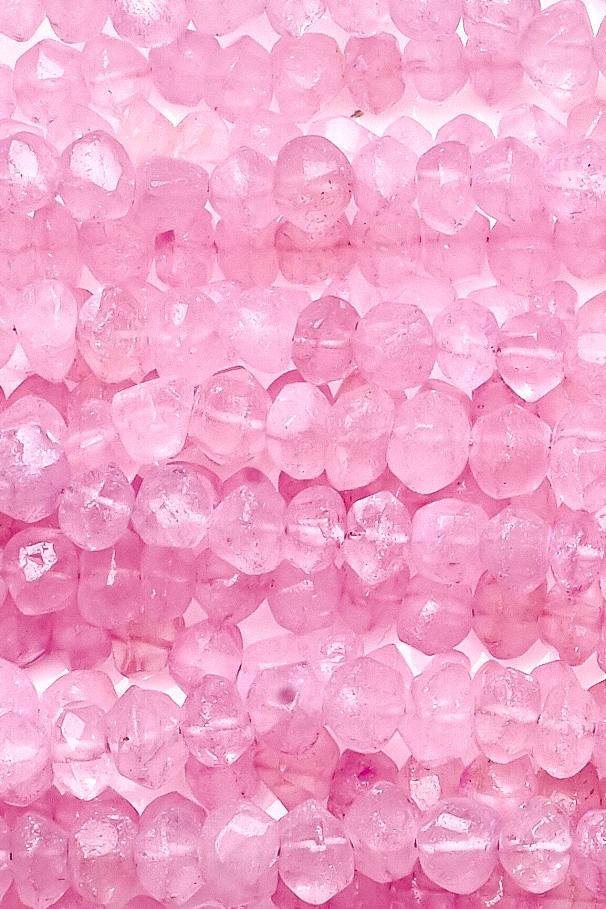 Rose Quartz Pink Rondelle Faceted Natural Beads