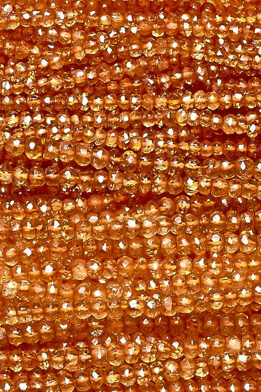 Crystal Quartz Orange Rondelle Faceted Natural Coated Beads