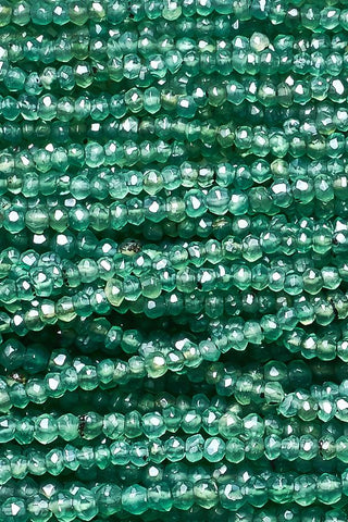 Mystic Coated Green Onyx Rondelle Faceted Natural Beads