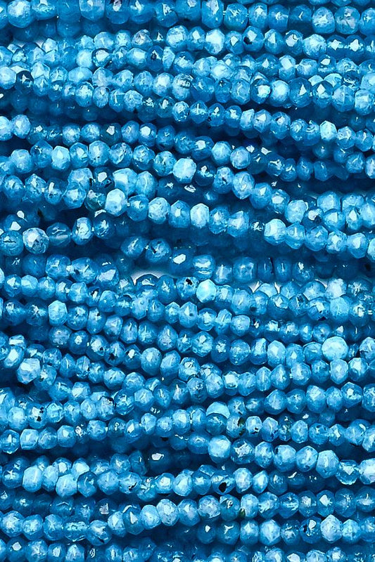 Moonstone Blue Rondelle Faceted Coated Mini Beads