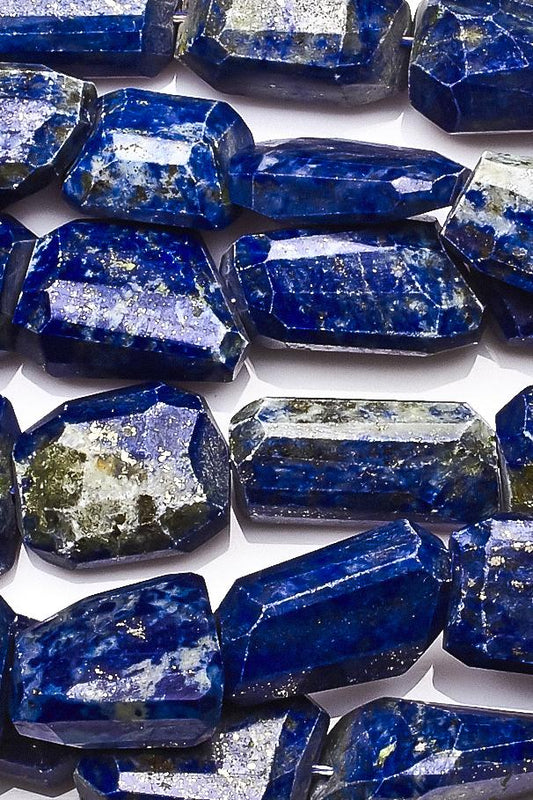 Lapis Lazuli Blue Nuggets Faceted Natural Beads