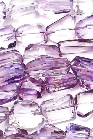 Pink Amethyst Purple Nuggets Faceted Natural Beads