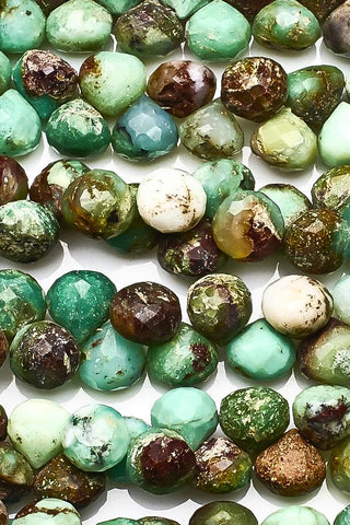 Chrysoprase Green Onion Faceted Natural Beads