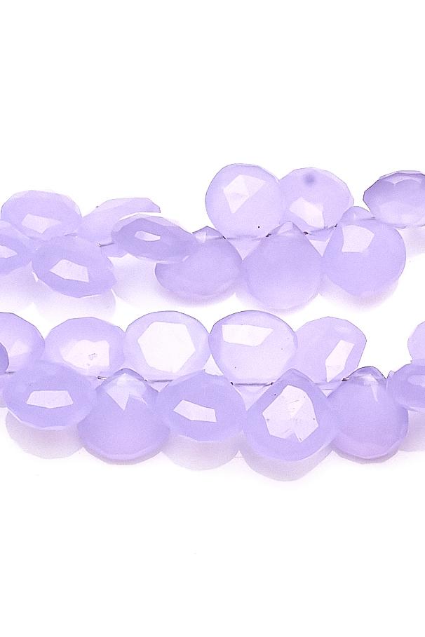 Chalcedony Purple Heart Faceted Heat Treated Beads