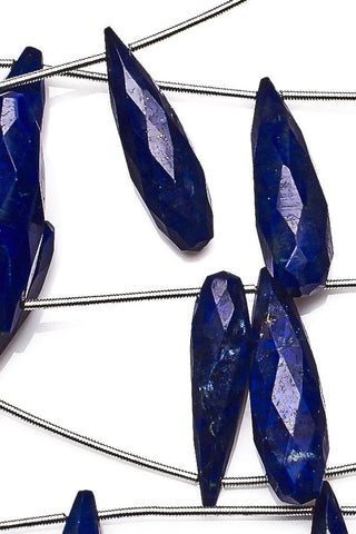 Lapis Lazuli Blue Long Drop Faceted Natural Beads