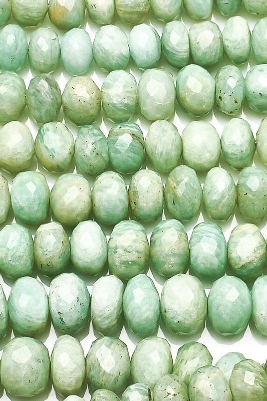 Amazonite Light Green Rondelle Faceted Natural Beads