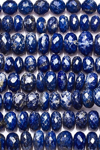 Lapis Lazuli Blue Rondelle Faceted Mystic Coating Beads