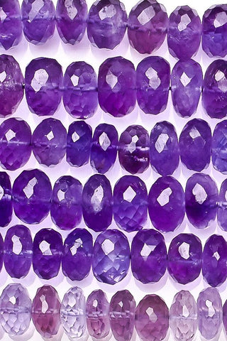 Amethyst Dark Blue Rondelle Faceted Natural Beads