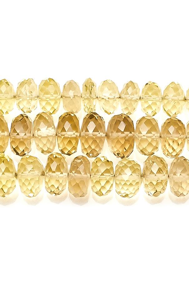 Bio Lemon Shaded Yellow Rondelle Faceted Natural Beads