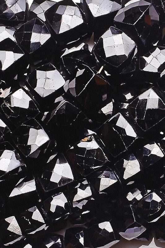 Blackspinel Black Cube Faceted Natural Beads