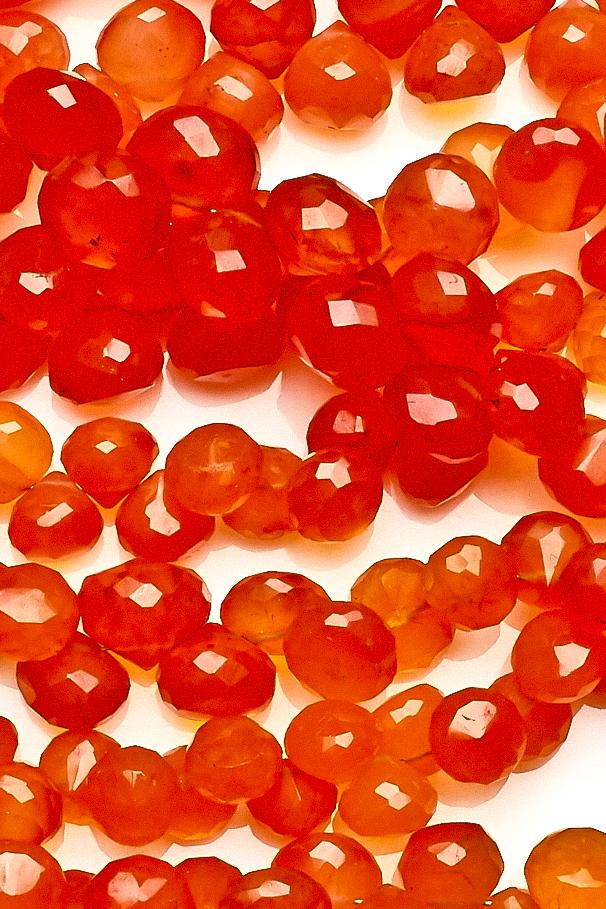 Carnelian Orange Onion Faceted Natural Beads