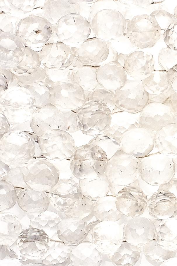 Crystal Quartz Clear Onion Faceted Natural Beads